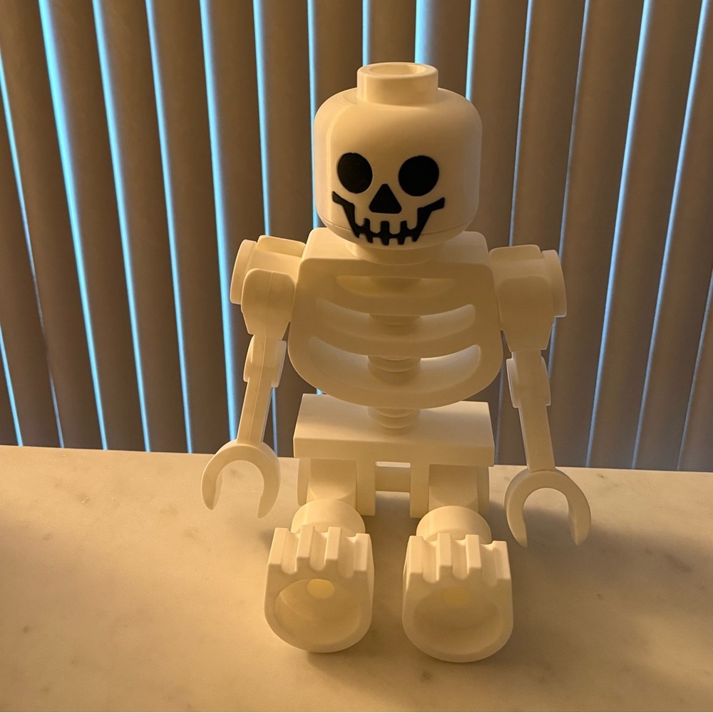 Building Brick Style Giant White Skeleton Minifigure Decor - Picture 3 of 9